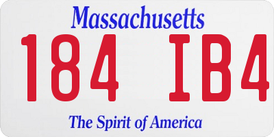 MA license plate 184IB4
