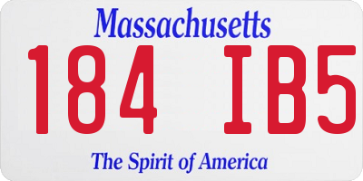 MA license plate 184IB5