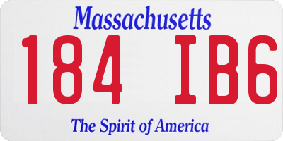 MA license plate 184IB6