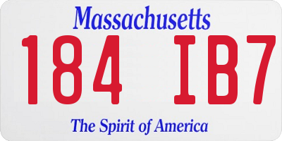 MA license plate 184IB7