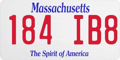 MA license plate 184IB8