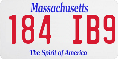 MA license plate 184IB9
