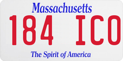MA license plate 184IC0