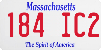 MA license plate 184IC2
