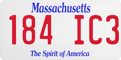 MA license plate 184IC3