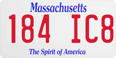 MA license plate 184IC8