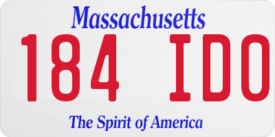 MA license plate 184ID0