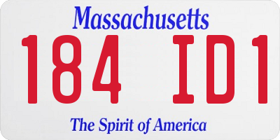 MA license plate 184ID1