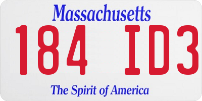 MA license plate 184ID3