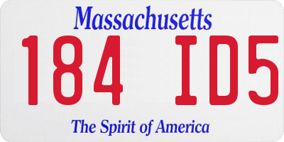 MA license plate 184ID5
