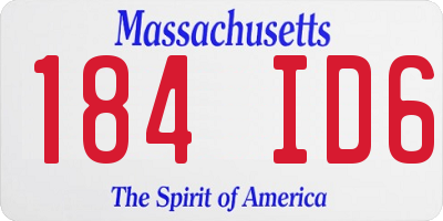 MA license plate 184ID6