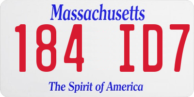 MA license plate 184ID7