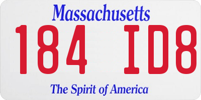 MA license plate 184ID8