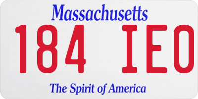 MA license plate 184IE0