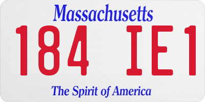 MA license plate 184IE1