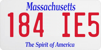 MA license plate 184IE5