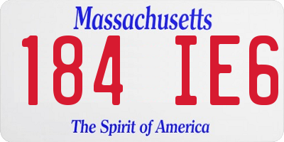 MA license plate 184IE6