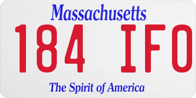 MA license plate 184IF0