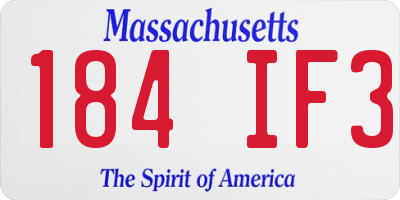 MA license plate 184IF3