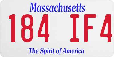 MA license plate 184IF4