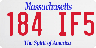 MA license plate 184IF5