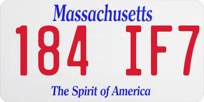 MA license plate 184IF7