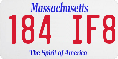 MA license plate 184IF8