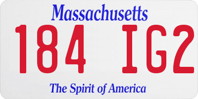 MA license plate 184IG2