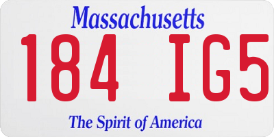 MA license plate 184IG5