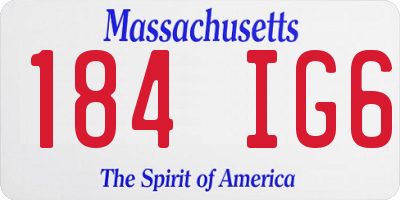 MA license plate 184IG6