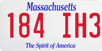 MA license plate 184IH3