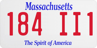 MA license plate 184II1