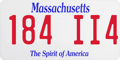 MA license plate 184II4