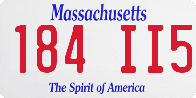 MA license plate 184II5