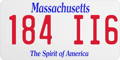 MA license plate 184II6