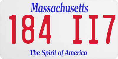 MA license plate 184II7