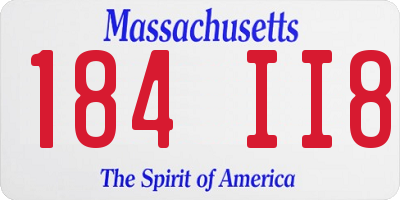 MA license plate 184II8