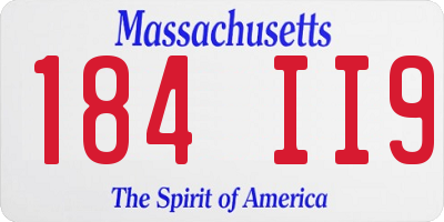 MA license plate 184II9