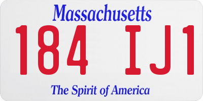 MA license plate 184IJ1