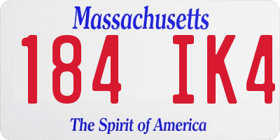 MA license plate 184IK4