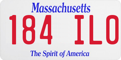 MA license plate 184IL0