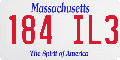 MA license plate 184IL3