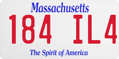 MA license plate 184IL4