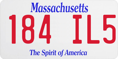MA license plate 184IL5