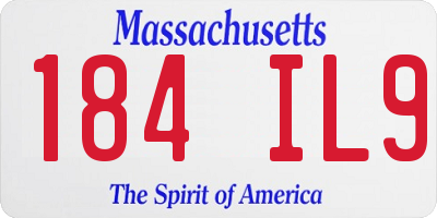 MA license plate 184IL9