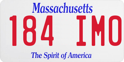 MA license plate 184IM0