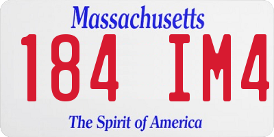 MA license plate 184IM4