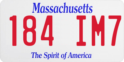 MA license plate 184IM7