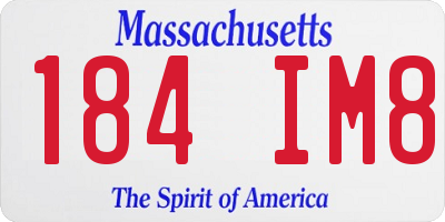 MA license plate 184IM8