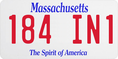 MA license plate 184IN1